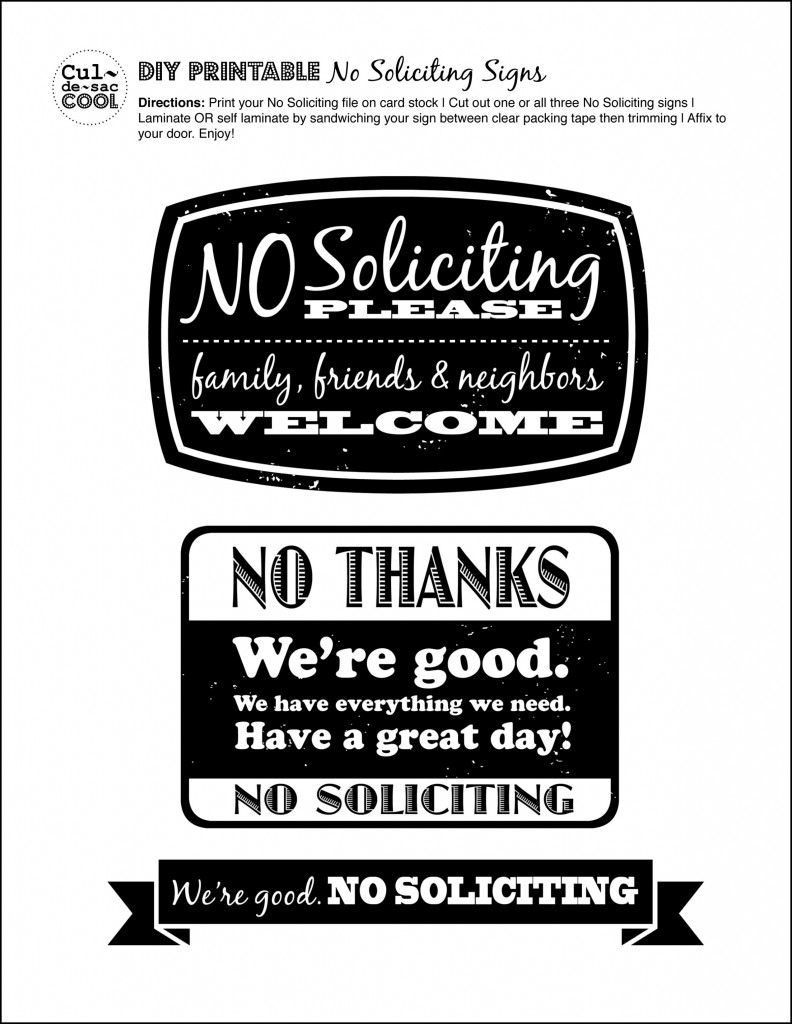 Diy Printable No Soliciting Signs - throughout Free Printable Printable No Soliciting Sign