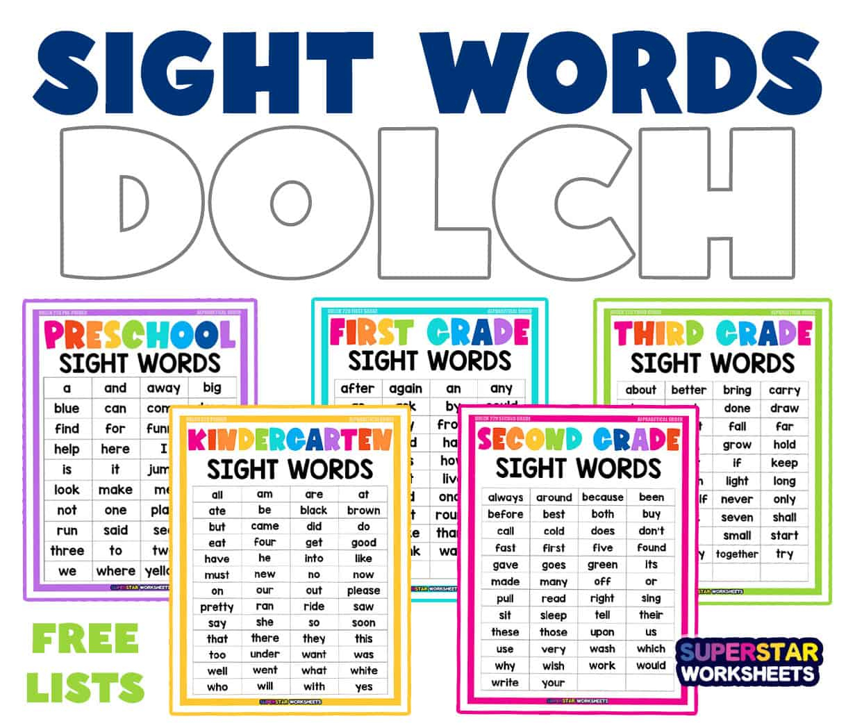 Dolch Sight Words - Superstar Worksheets regarding First Grade Sight Words Printable