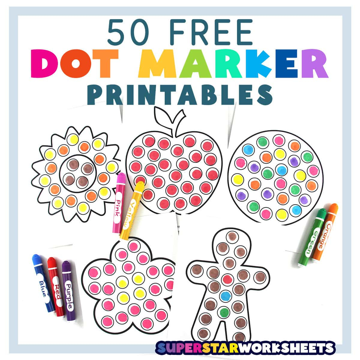Dot Marker Printables - Superstar Worksheets in Free Printable Dot Marker Pages