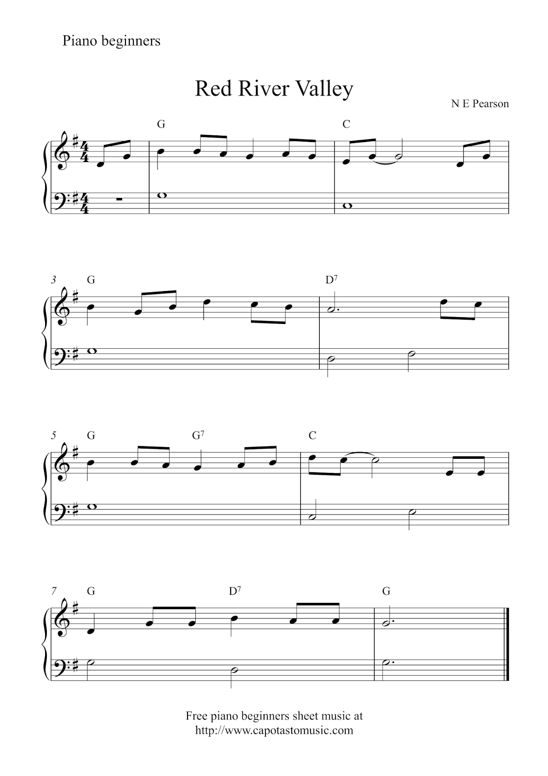 Easy Sheet Music For Beginners: Free Easy Beginner Piano Sheet regarding Beginner Piano Sheet Music Free Printable