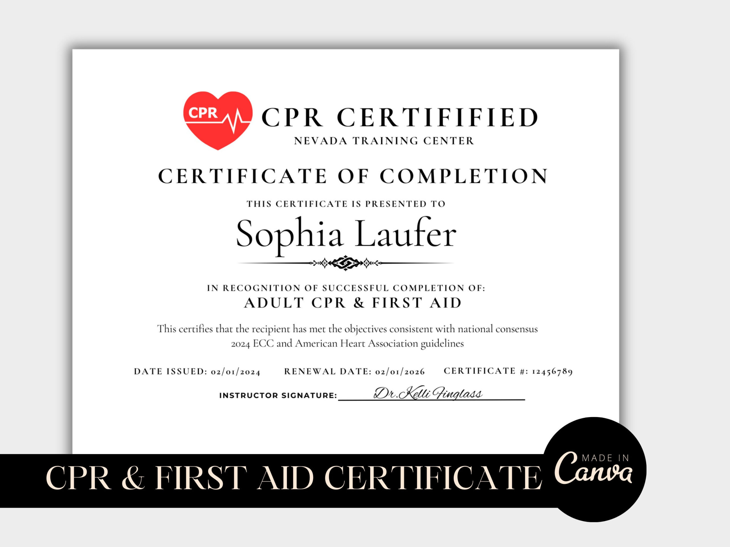 Editable Cpr First Aid Certificate Template: Training Award (Edit pertaining to Printable Cpr First Aid Certification Card