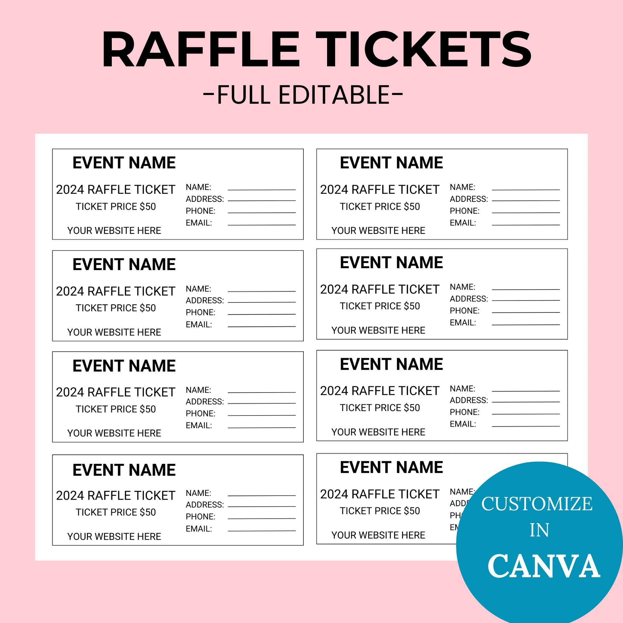 Editable Raffle Ticket Printable pertaining to Free Raffle Ticket Template Printable