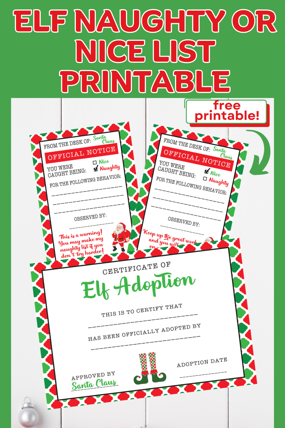 Elf Naughty Or Nice List Printable (Elf On The Shelf) - A Sparkle regarding Naughty and Nice List Printable