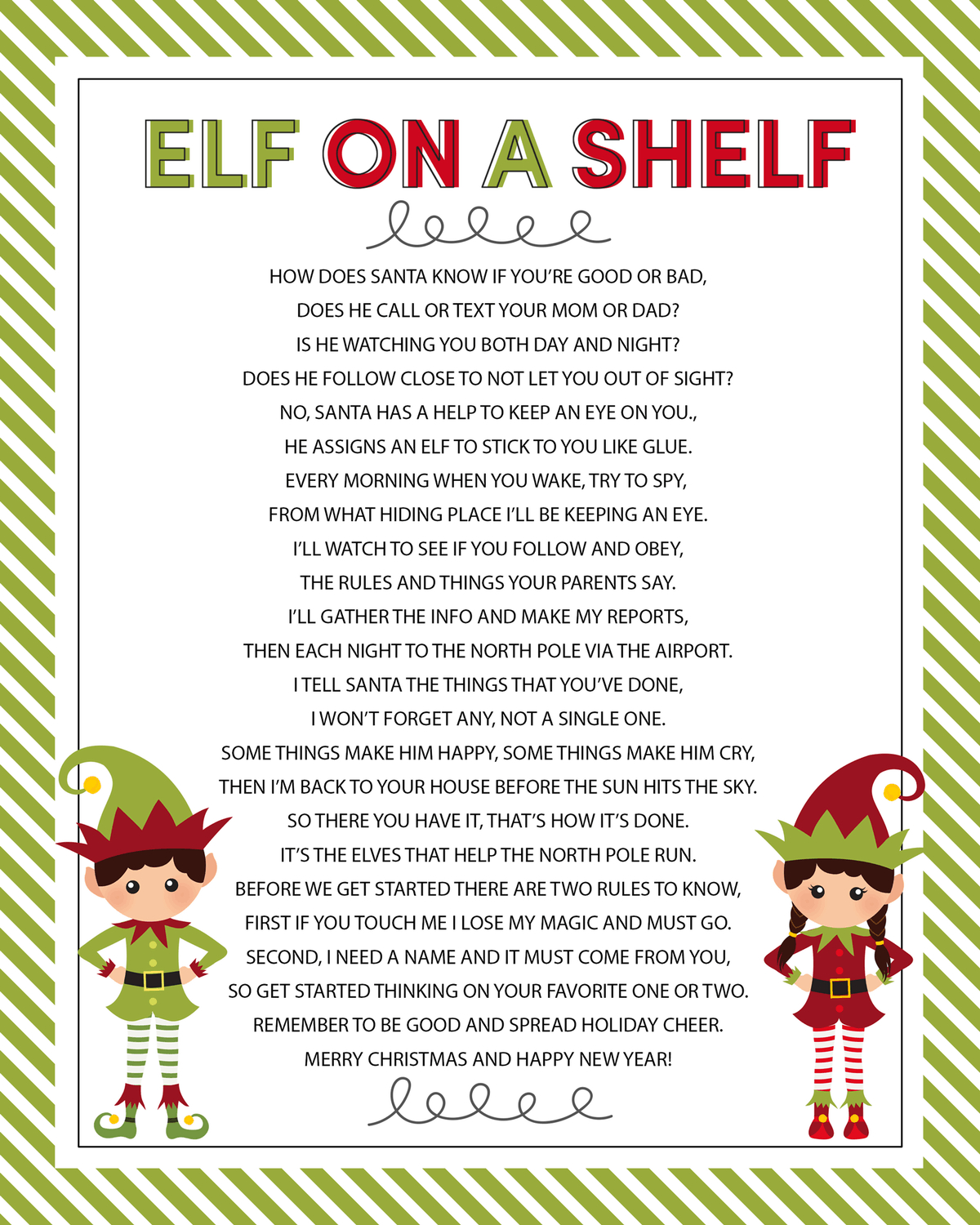 Elf On The Shelf Arrival Letter Poem – Let'S Diy It All – With for Elf on the Shelf Book Printable