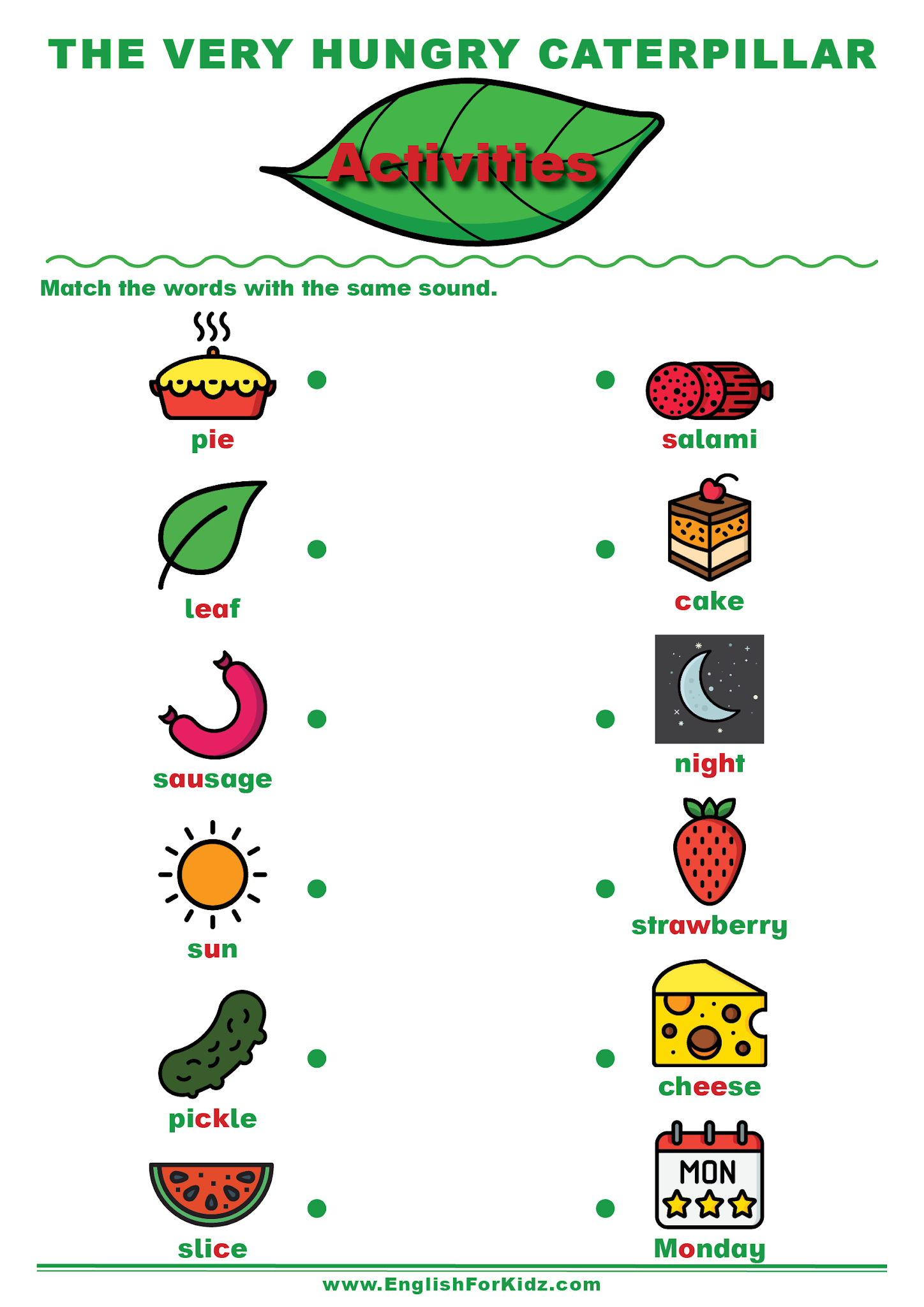English For Kids Stepstep: The Very Hungry Caterpillar Activities intended for Printable the Very Hungry Caterpillar Activities