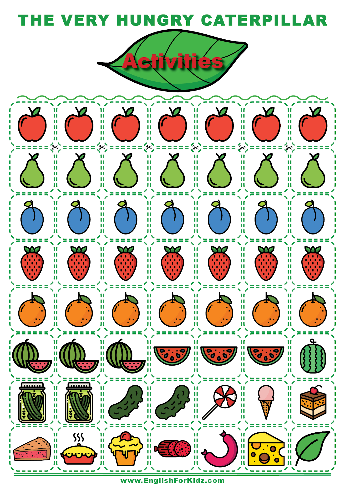 English For Kids Stepstep: The Very Hungry Caterpillar Activities intended for Printable The Very Hungry Caterpillar Activities