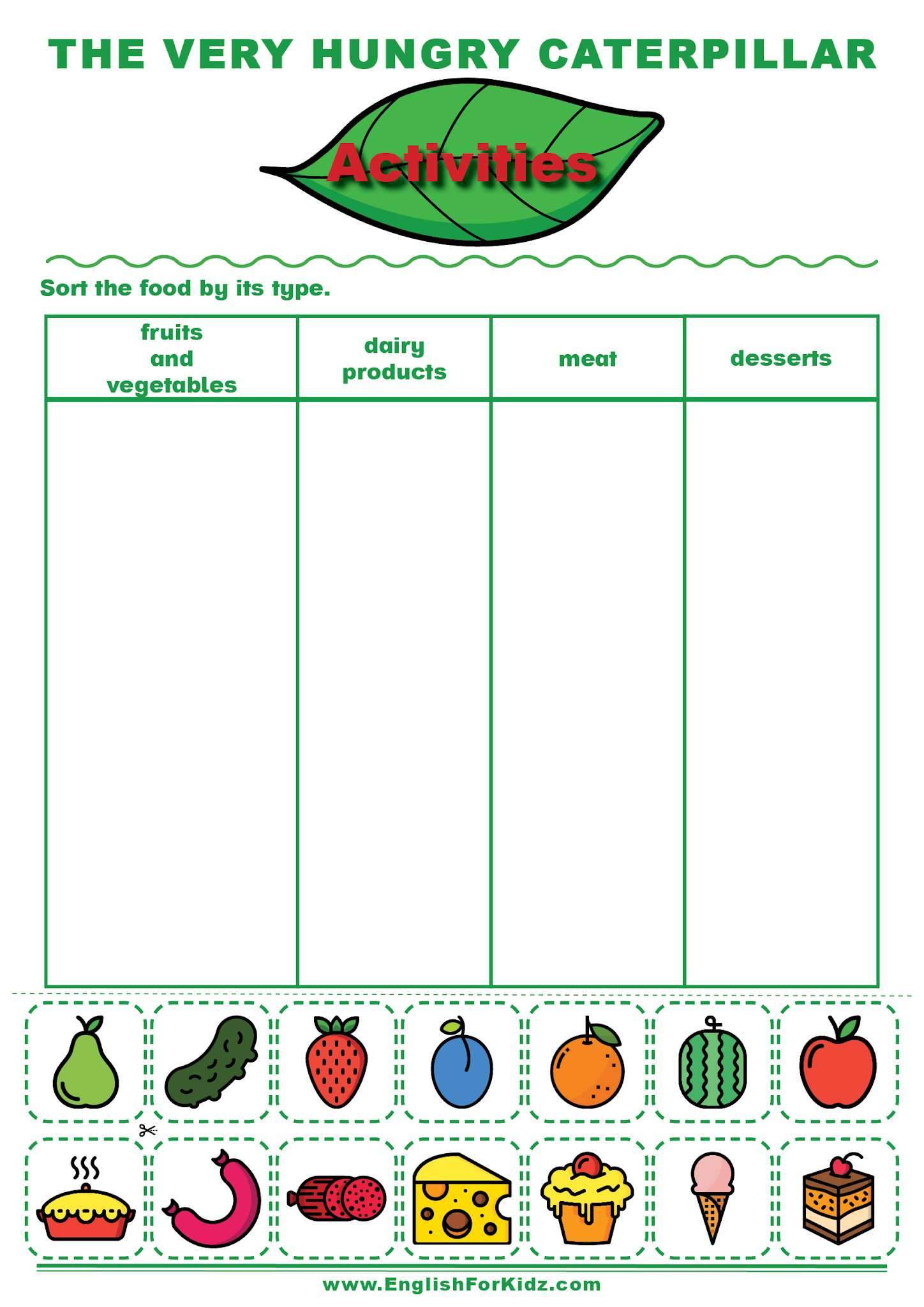 English For Kids Stepstep: The Very Hungry Caterpillar Activities with Printable the Very Hungry Caterpillar Activities