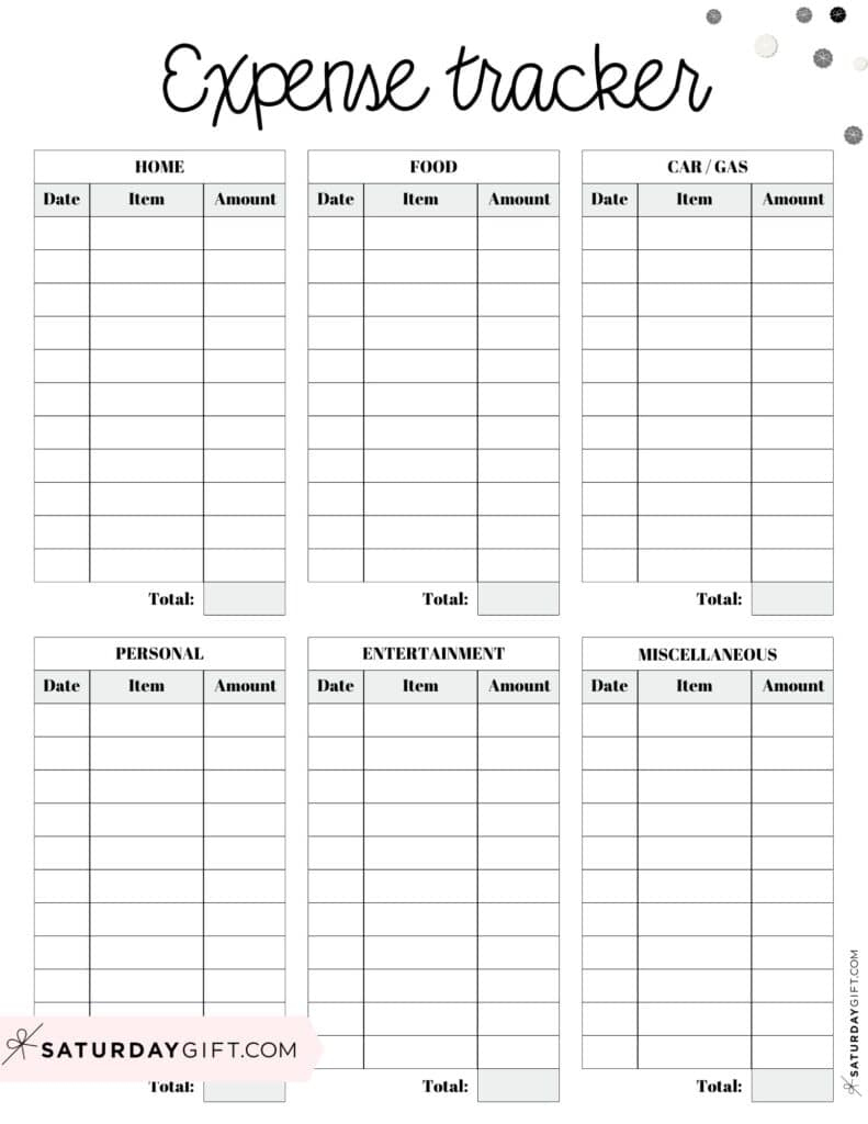 Expense Tracker Printable - 26 Cute &amp;amp; Free Spending Logs in Free Printable Expense Tracker