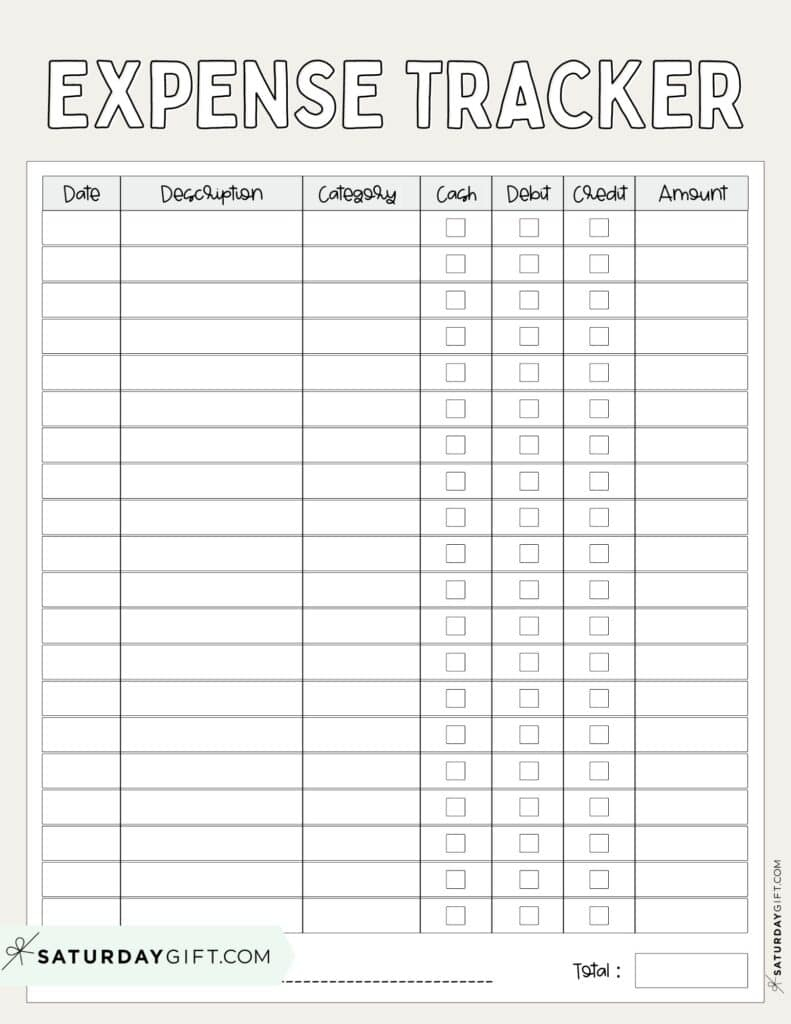 Expense Tracker Printable - 26 Cute &amp;amp; Free Spending Logs with regard to Monthly Expense Tracker Printable Free