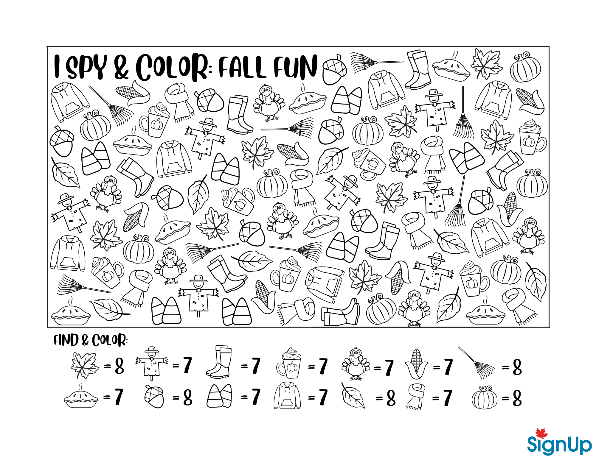 Fall Activity Sheets & Coloring Pages | Signup inside Free Printable Fall Activity Pages