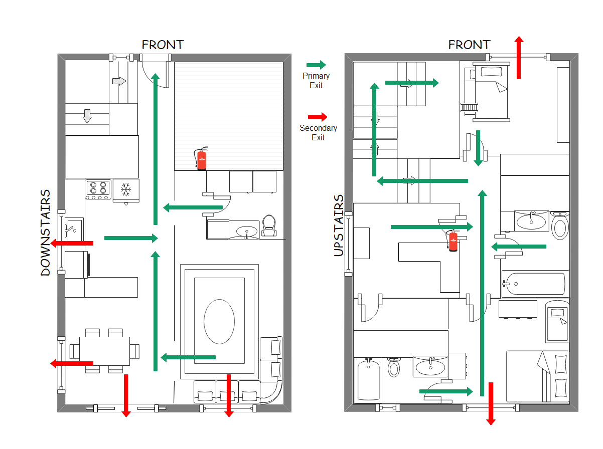 Fire Escape Plan Templates | Edrawmax Free Editable for Free Printable Fire Escape Plan Template
