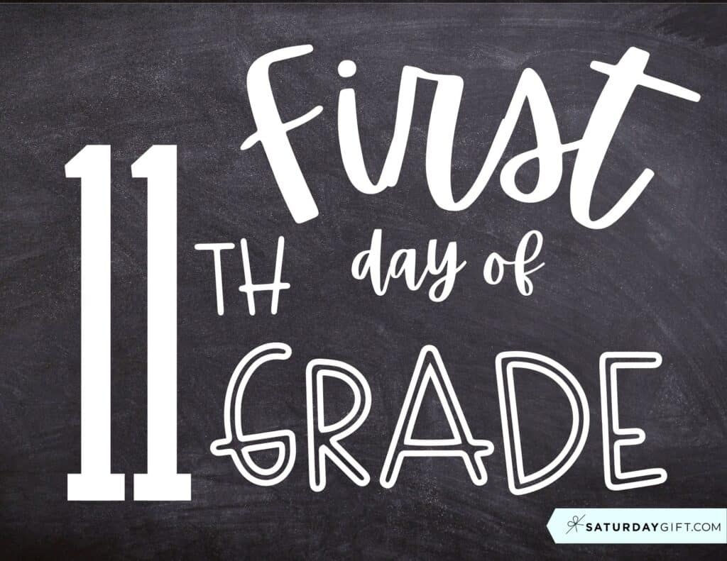 First Day Of School Sign Printable - Cute &amp;amp; Free Printable Designs with First Day of 11th Grade Free Printable