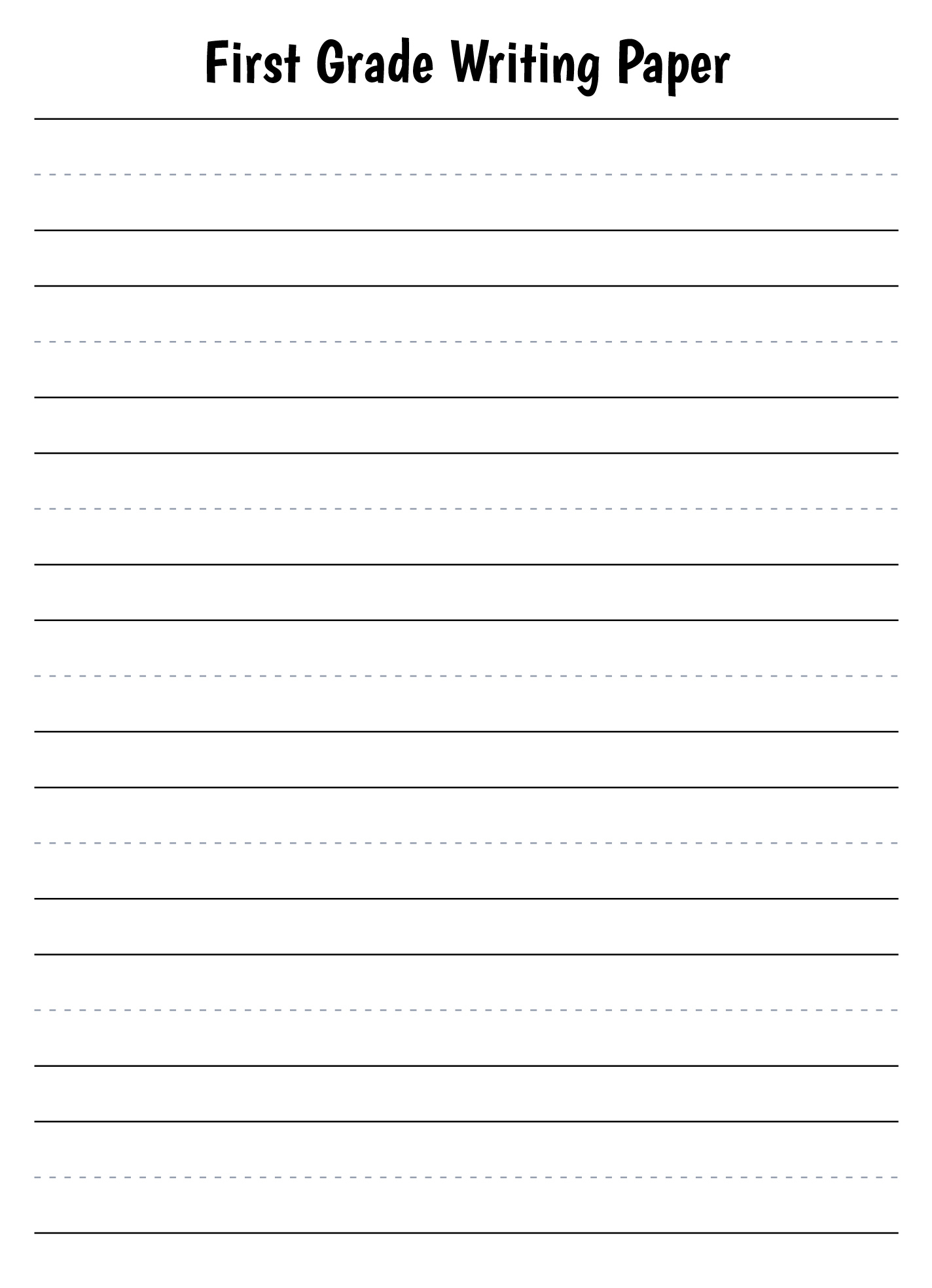 First Grade Lined Paper Free Google Docs Template - Gdoc.io for First Grade Writing Paper Free Printable