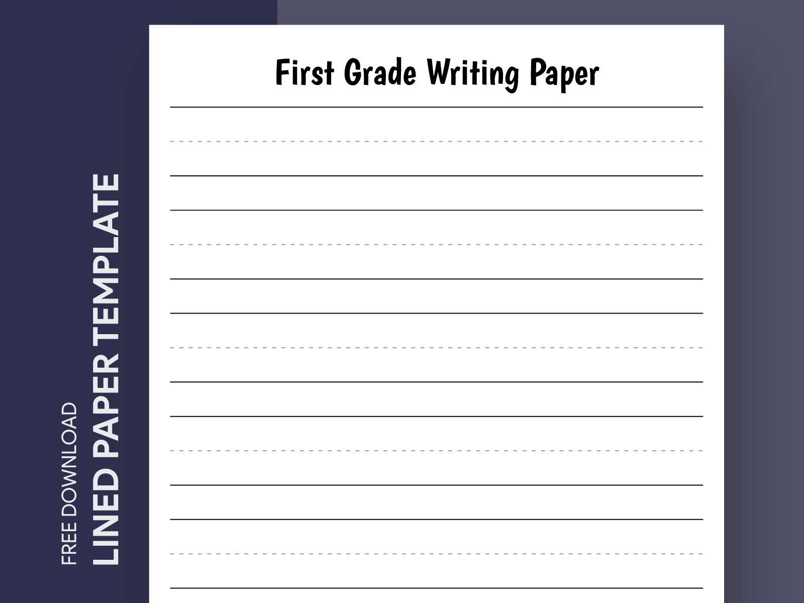 First Grade Lined Paper Free Google Docs Templategdoc On Dribbble with regard to First Grade Writing Paper Free Printable