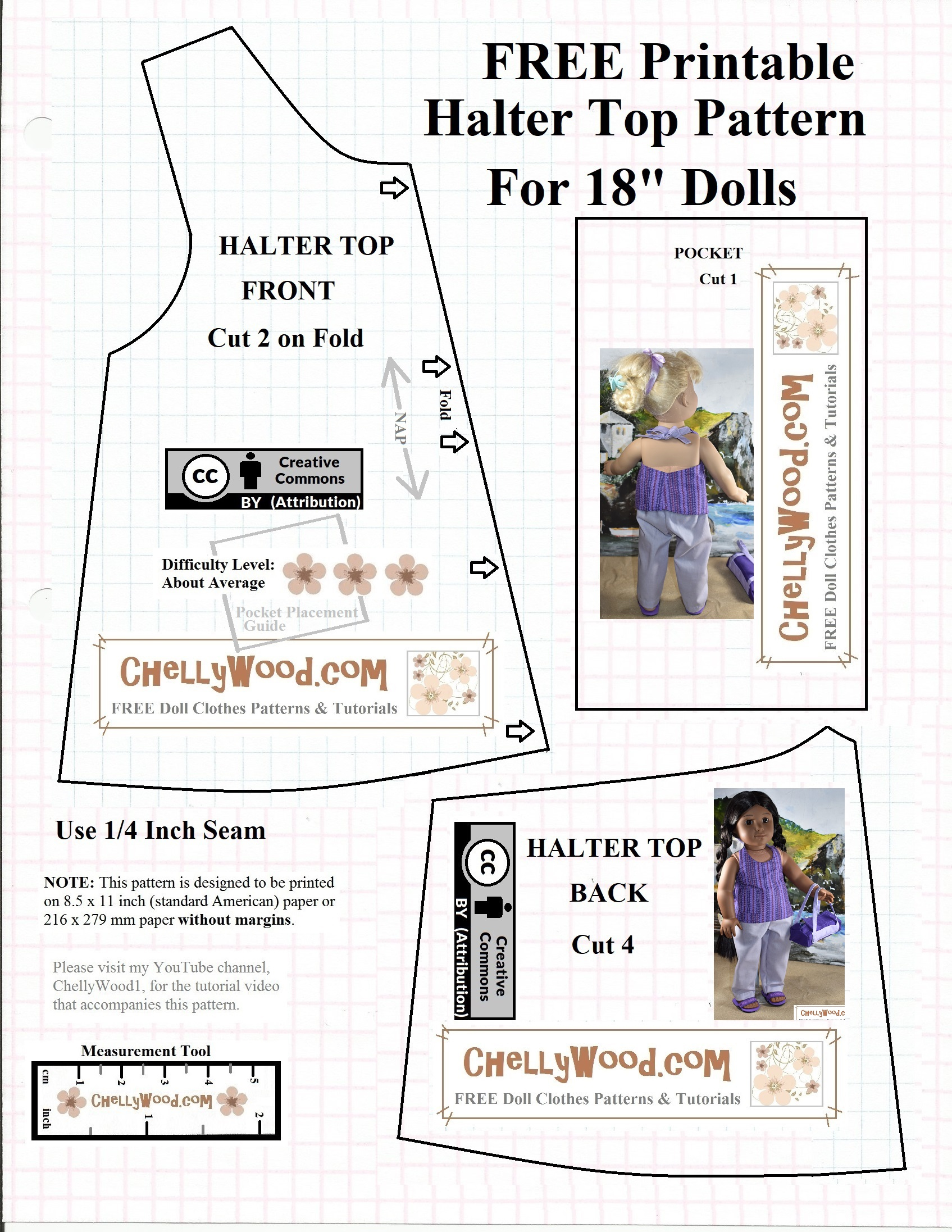 Free #Agdoll Summer Shirt Pattern @ Chellywood #Sewing 4#Dolls in Free Printable Doll Clothes Patterns For 18 Inch Dolls