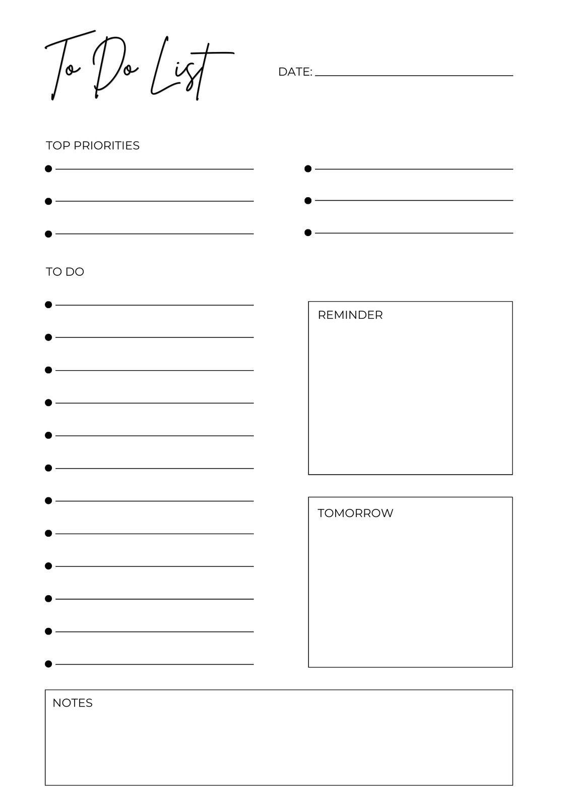 Free And Customizable To Do List Templates throughout Free Printable To Do List Template