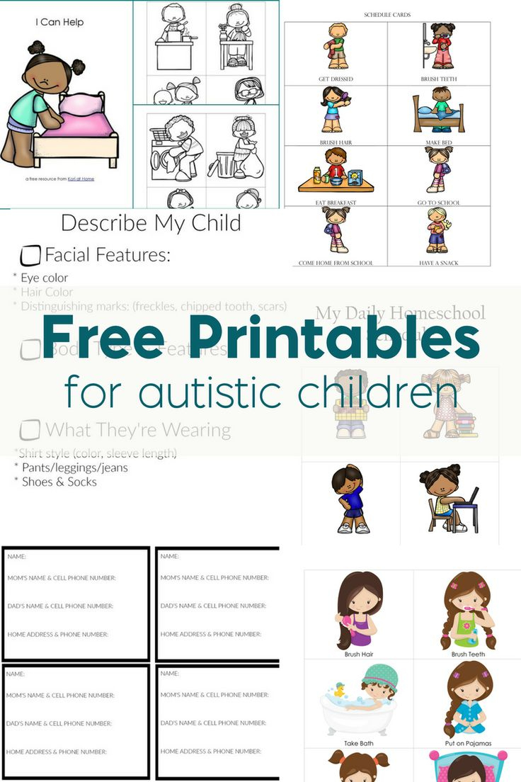 Free Autism Printables Library – Visual Schedules, Worksheets with regard to Free Printable Activities For Autism