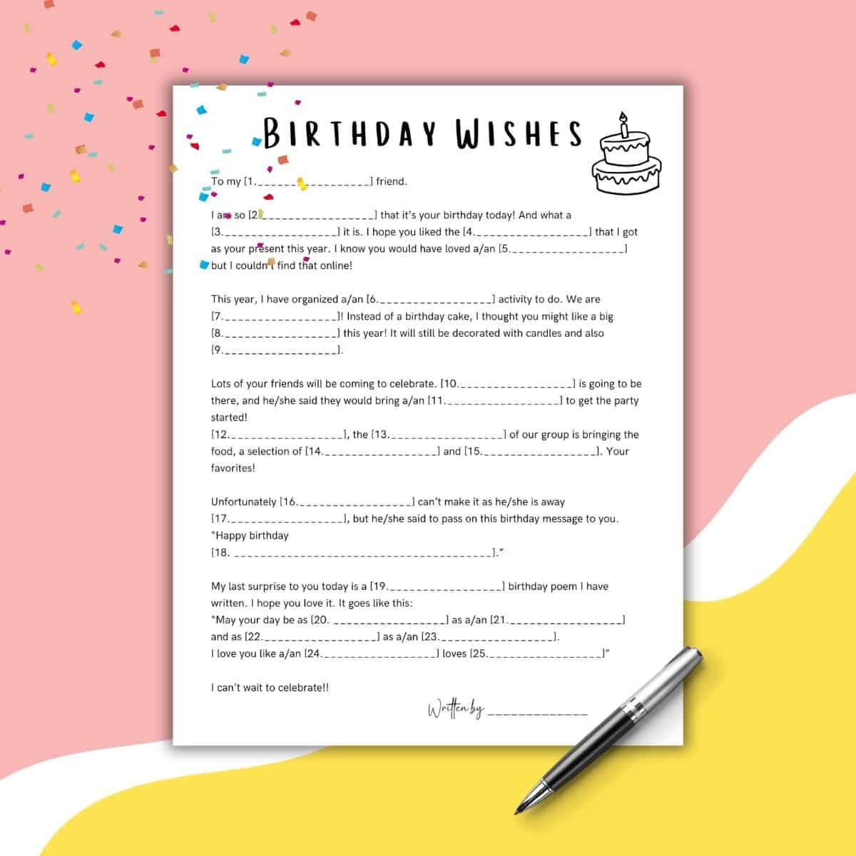 Free Birthday Mad Libs Style Printable - Love & Laugh Games with regard to Free Printable Birthday Mad Libs