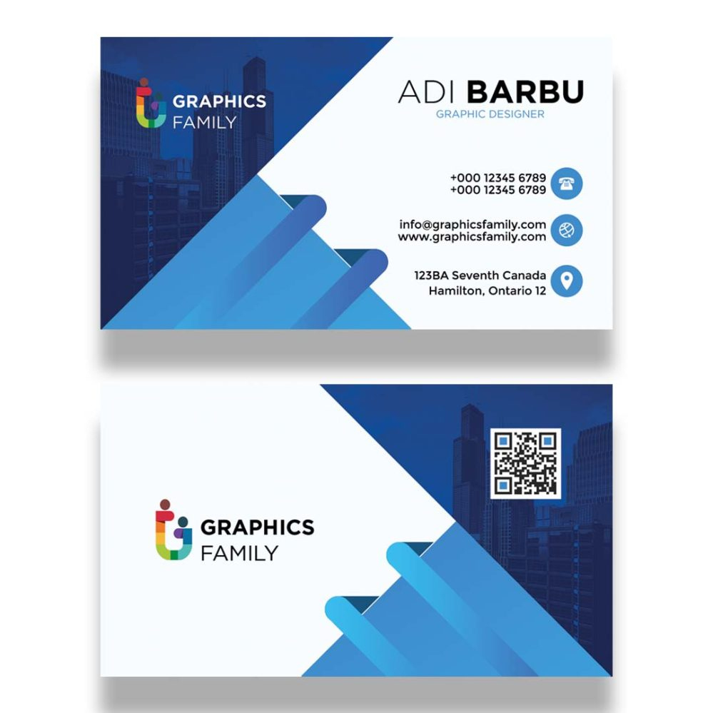 Free Blue Business Card Design Template – Graphicsfamily for Business Card Creator Free Printable