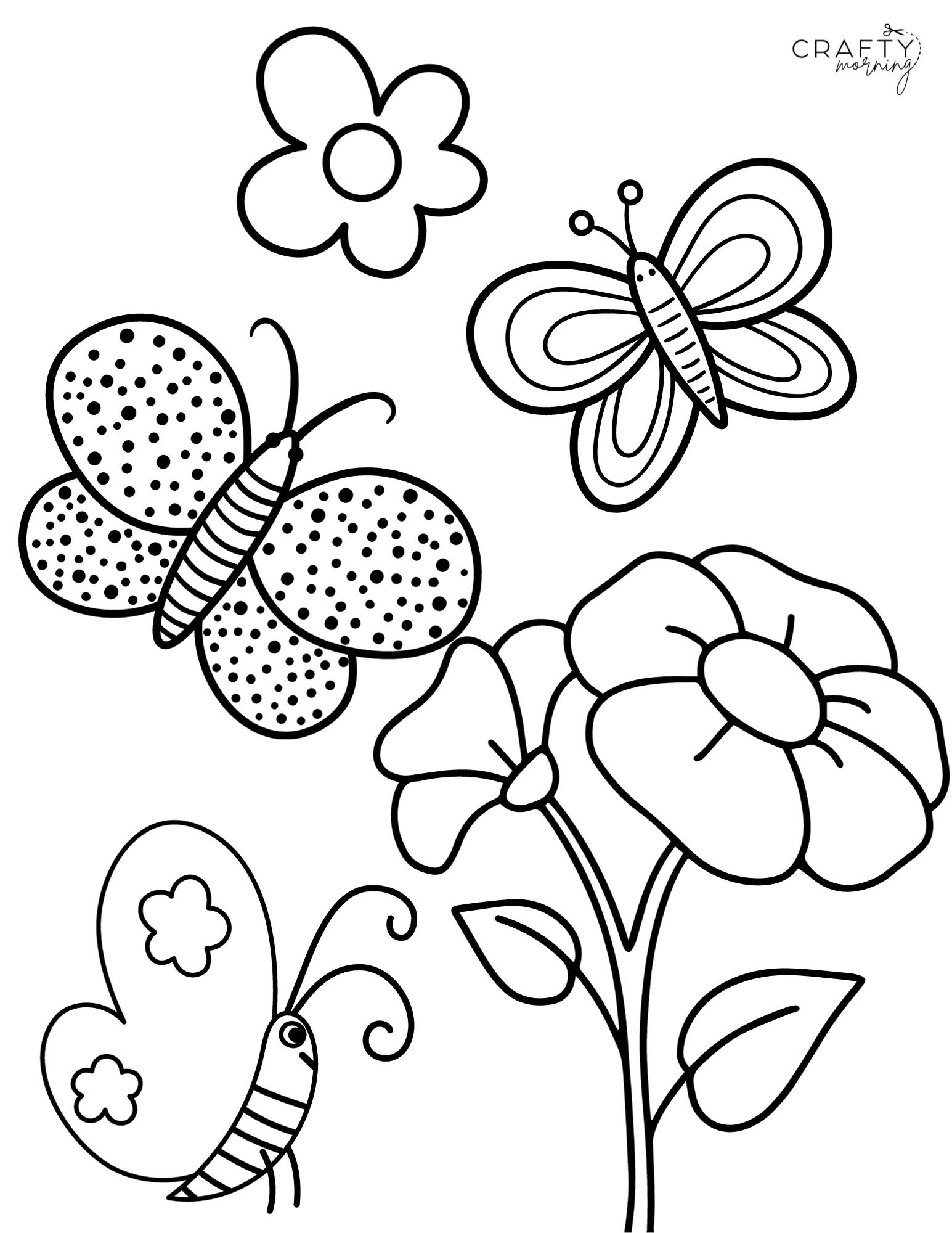 Free Butterfly Coloring Pages To Print - Crafty Morning with regard to Free Printable Pictures Of Flowers And Butterflies