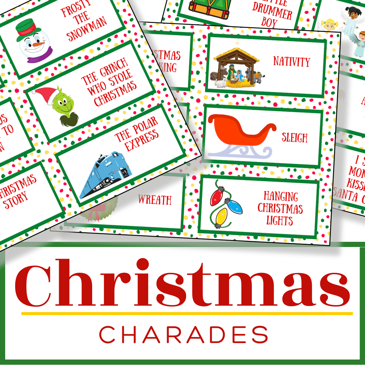 Free Christmas Charades Printable - Organized 31 with Free Printable Christmas Charades Game
