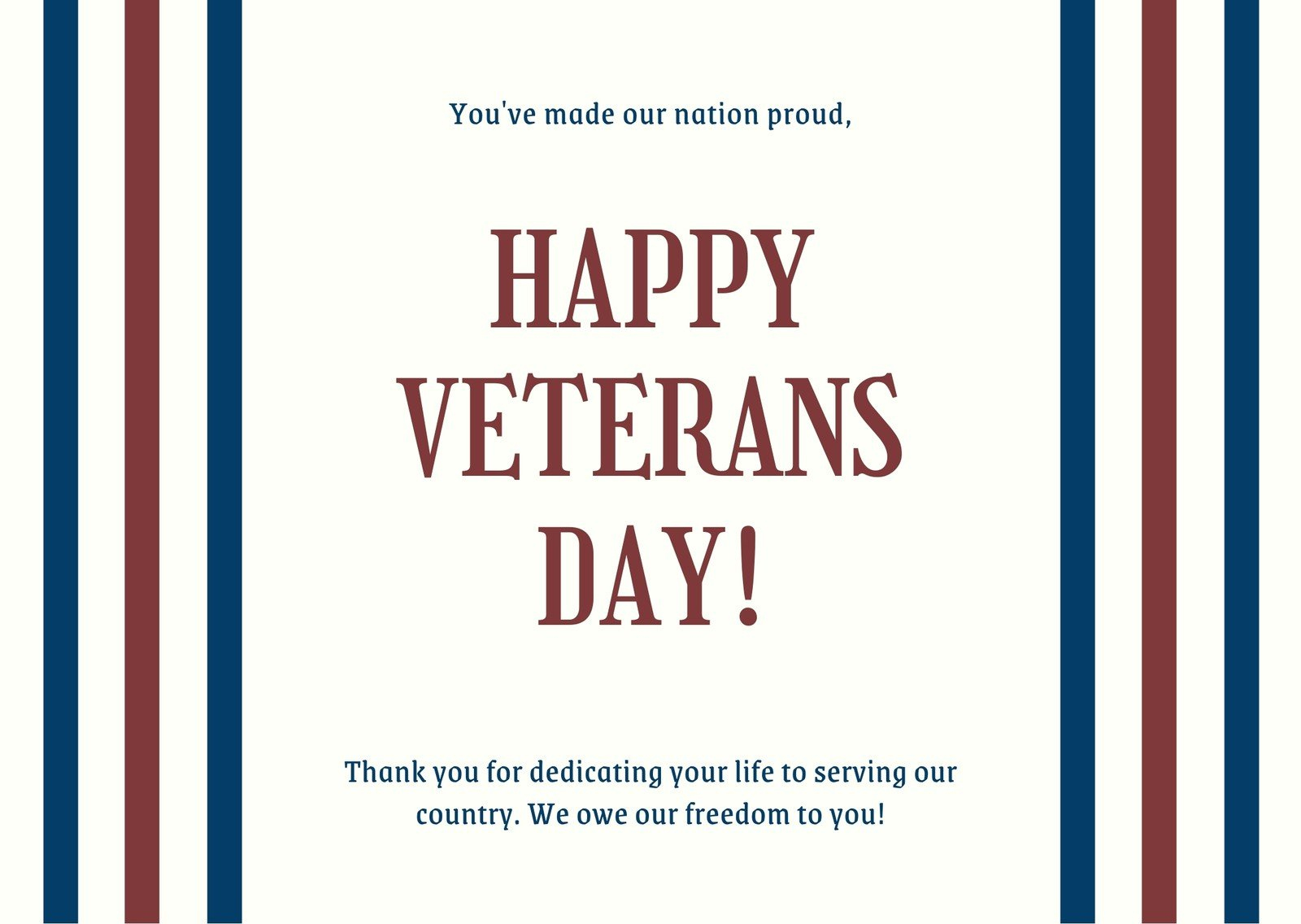 Free Custom Printable Veterans Day Card Templates | Canva in Free Veterans Day Printable Cards