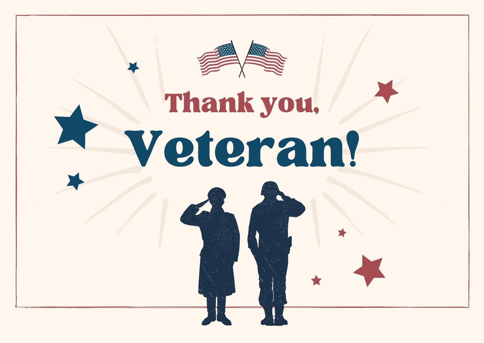 Free Custom Printable Veterans Day Card Templates | Canva intended for Free Veterans Day Printable Cards
