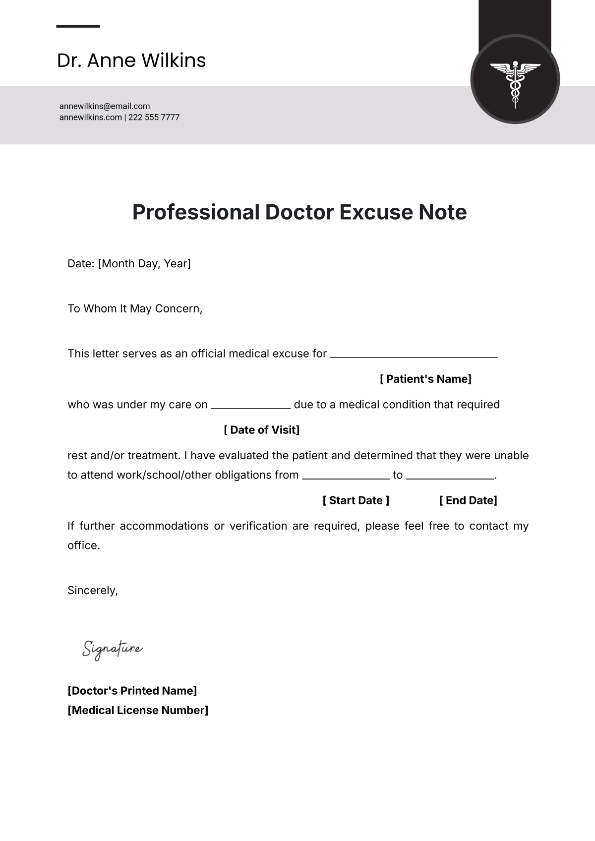 Free Doctor Note Templates To Edit Online within Doctor Note For Work Printable