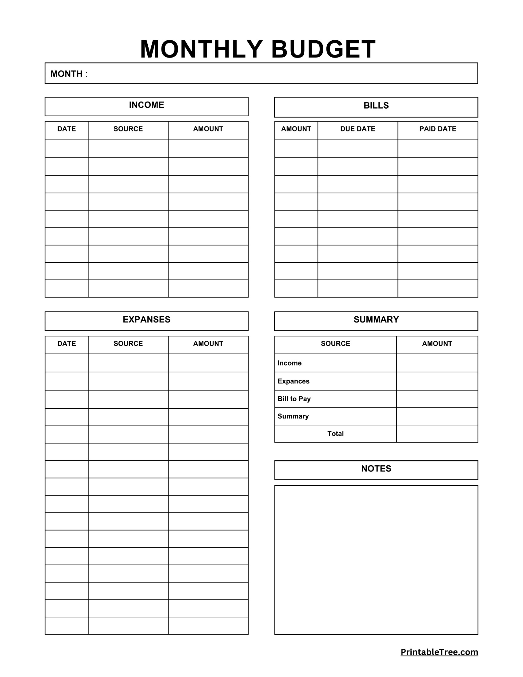 Free Download Printable Monthly Budget Planner Pdf Templates with Free Printable Budget Sheets Monthly