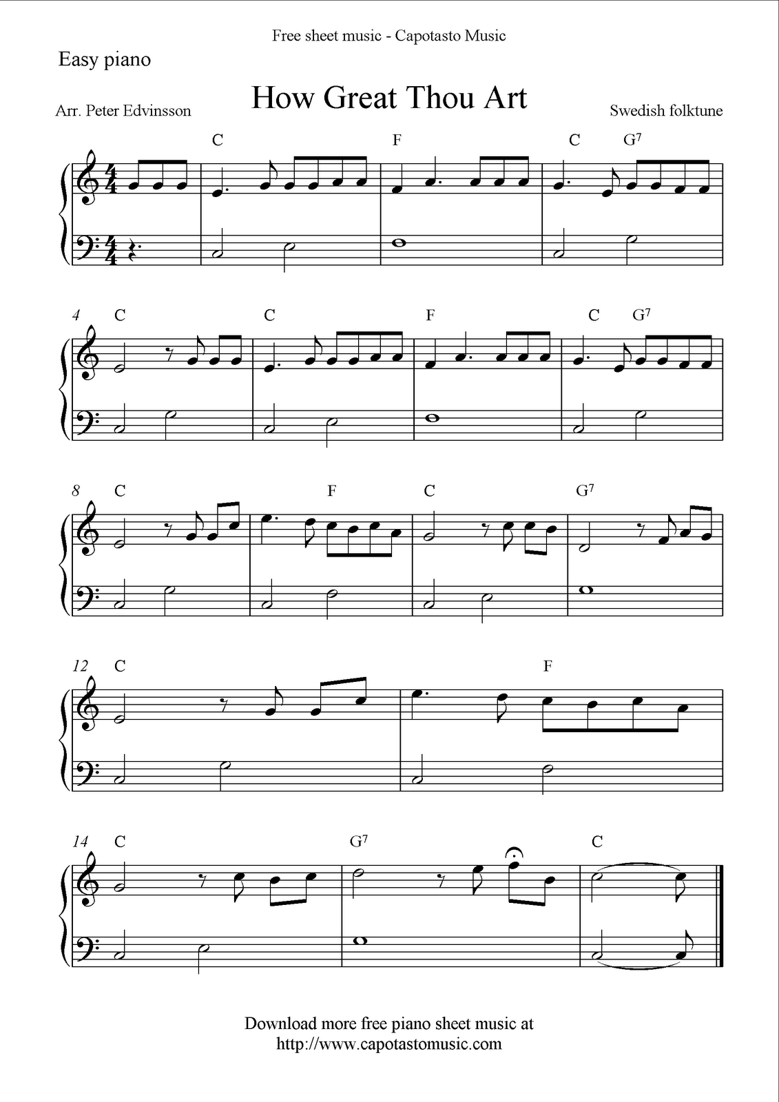 Free Easy Piano Sheet Music, How Great Thou Art - Worksheets Library with Beginner Piano Sheet Music Free Printable