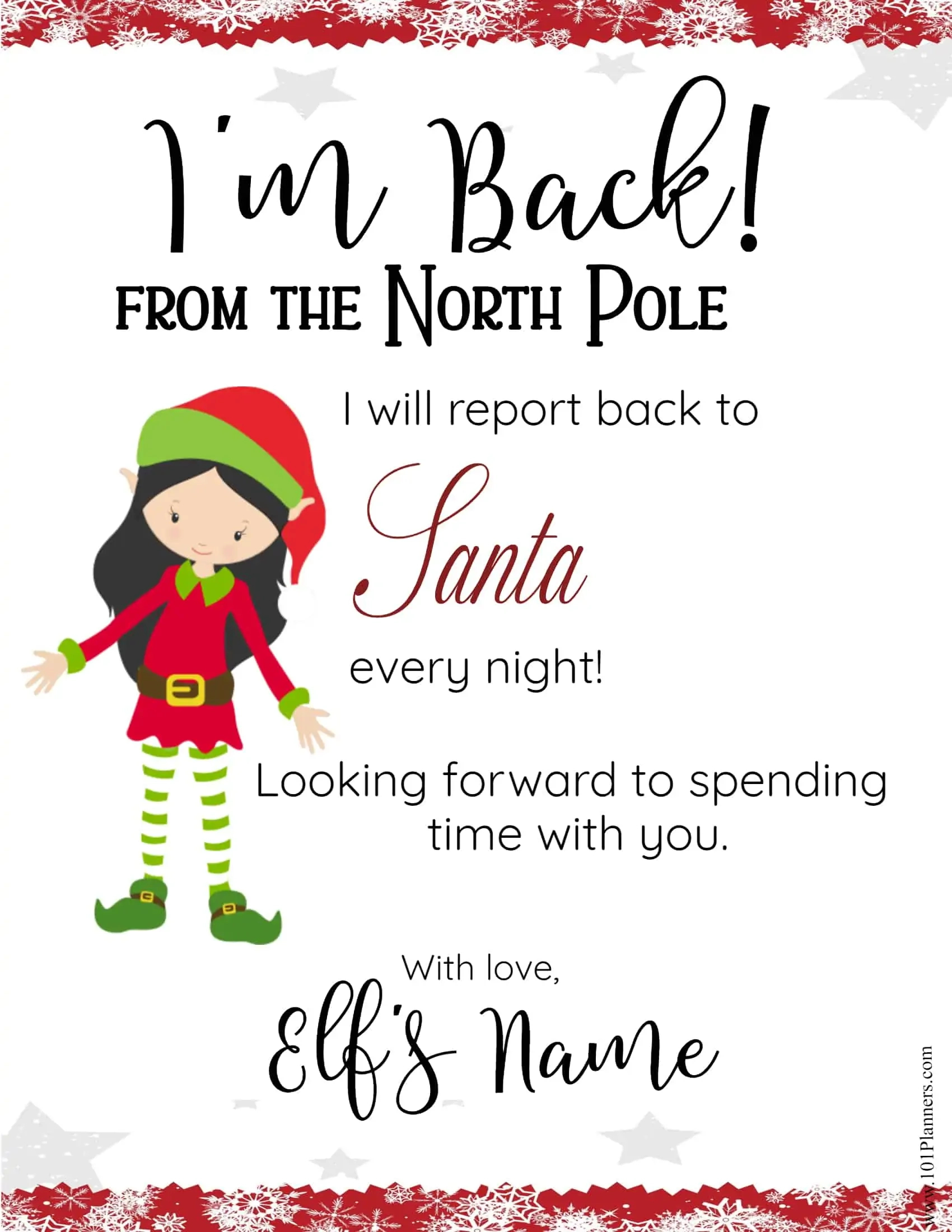 Free Editable Elf On The Shelf Letter Template & Elf Notes inside Elf On The Shelf Printable Return Letter