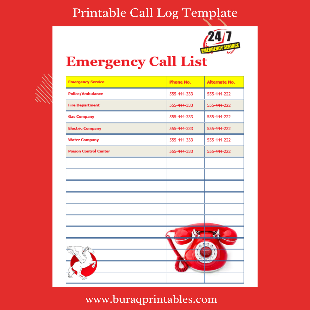Free Emergency Contact List Template Wordprintabletemplates On with regard to Printable Emergency Phone Number List