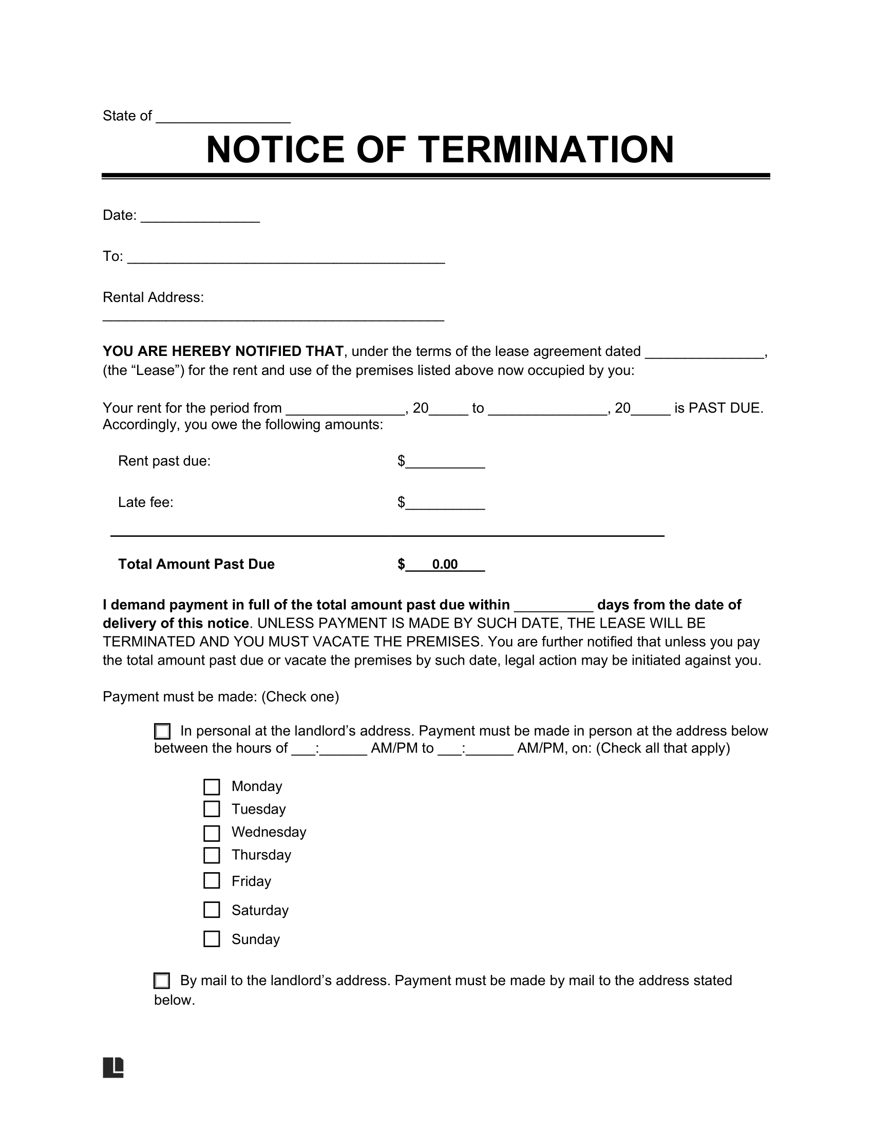 Free Eviction Notice Templates | Pdf &amp;amp; Word inside Free Printable Landlord Eviction Notice