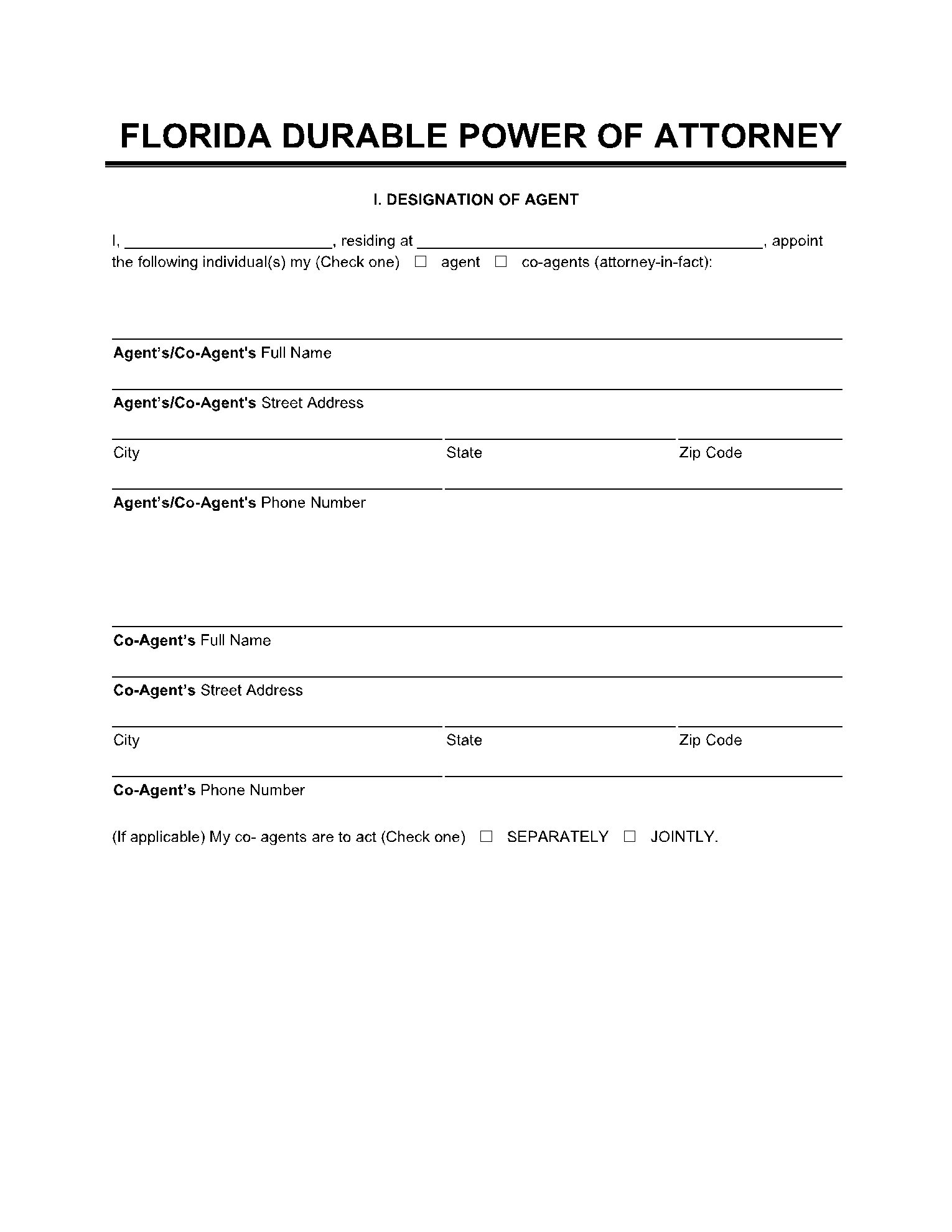 Free Florida Durable Power Of Attorney Form (Pdf) | Cocosign within Free Printable Durable Power Of Attorney Form Florida