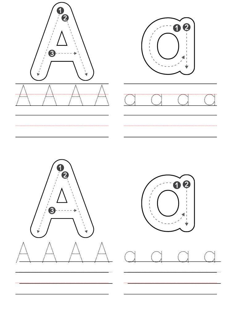 Free Kindergarten Letter A Worksheets Printable Pdf throughout Letter A Free Printable Worksheets
