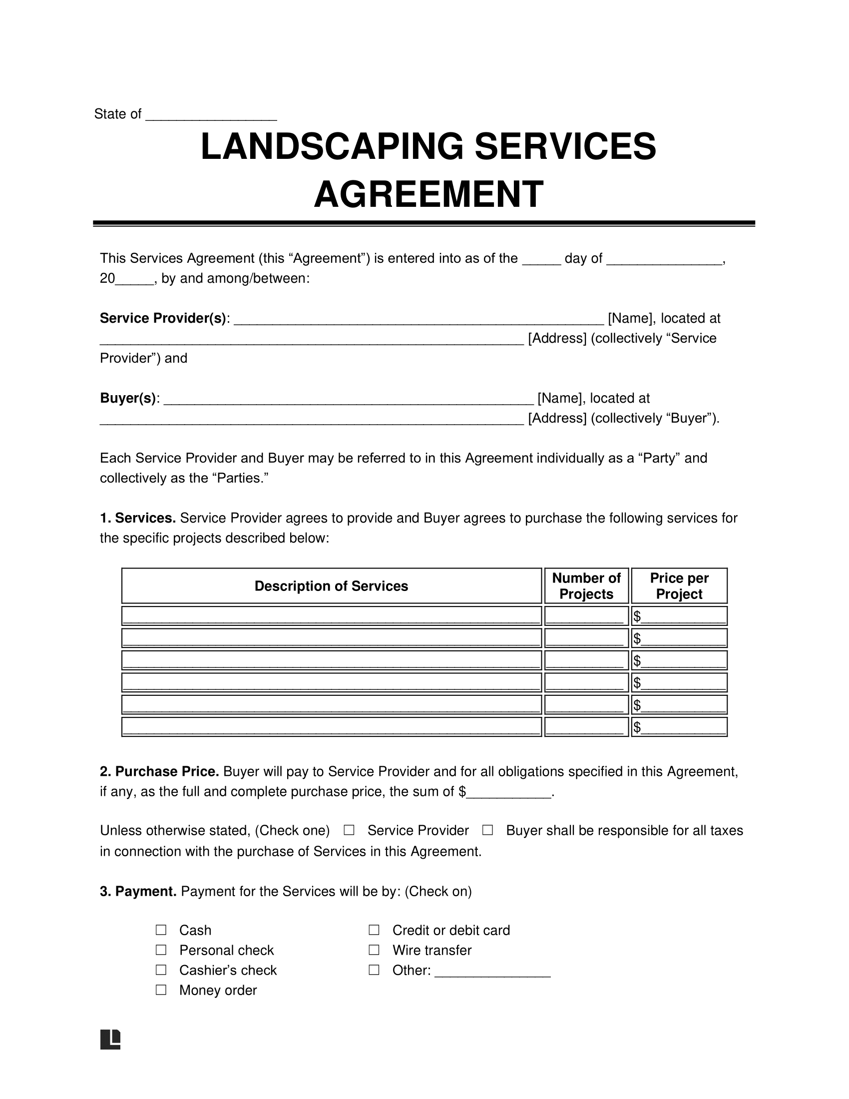 Free Landscaping Contract Template | Pdf & Word with regard to Printable Lawn Care Contract Template