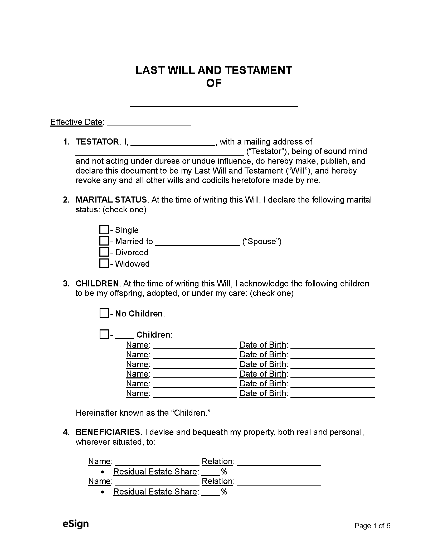 Free Last Will And Testament Template Templates (2) | Pdf | Word for Free Printable Last Will And Testament Template