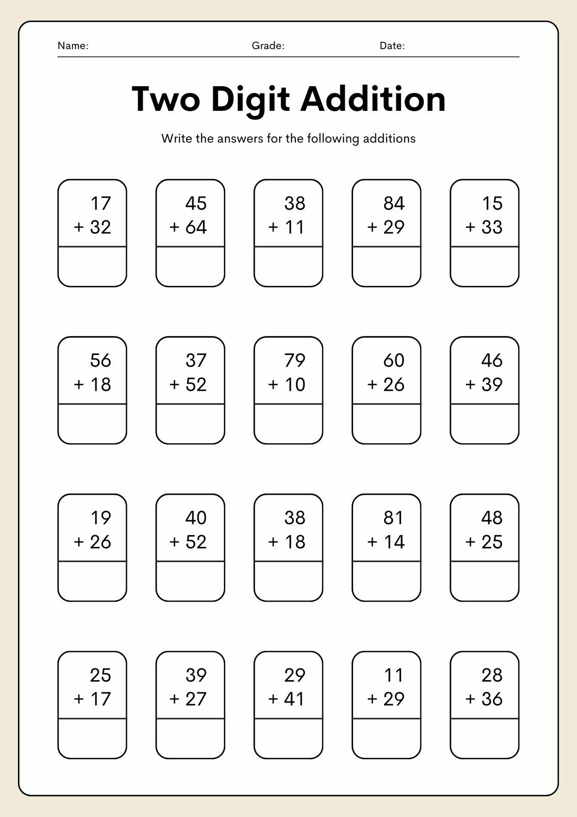 Free Printable 2Nd Grade Math Worksheets | Canva within Math Worksheets For Second Graders Printable