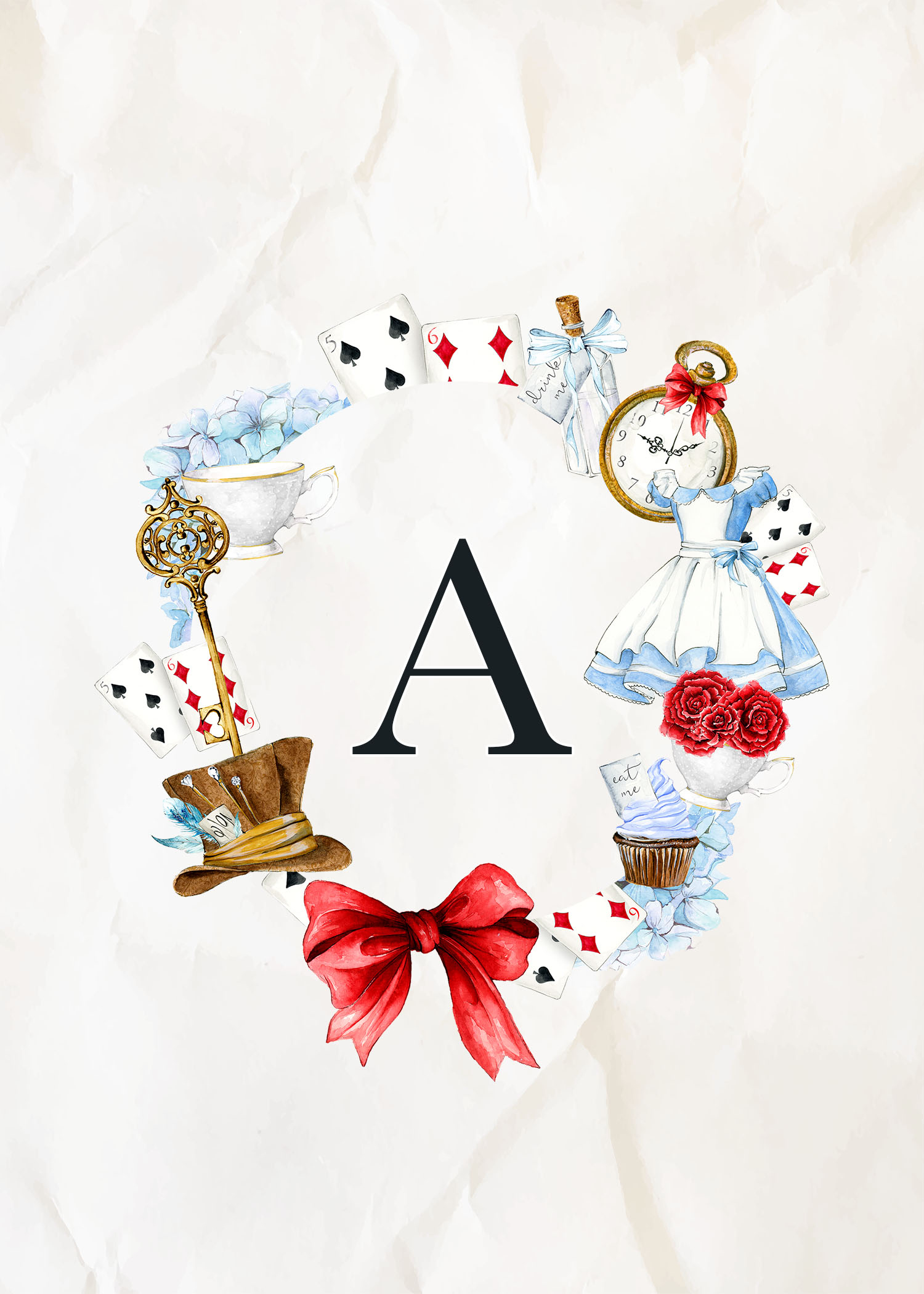 Free Printable Alice In Wonderland Monograms | The Cottage Market for Alice In Wonderland Printables Free