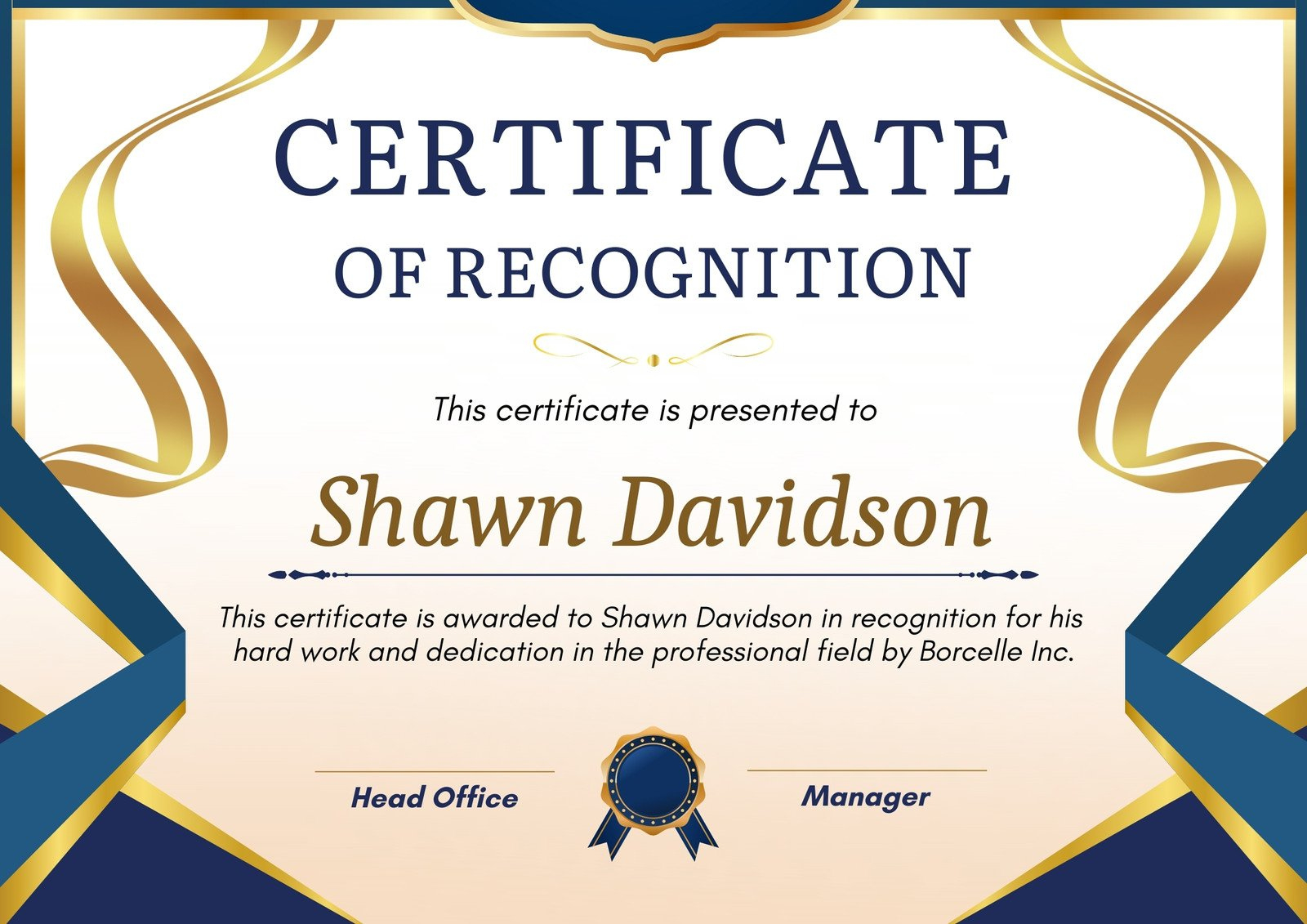 Free, Printable, Customizable Recognition Certificate Templates regarding Free Printable Certificate of Recognition
