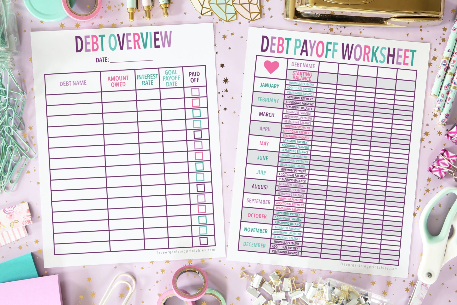Free Printable Debt Payoff Planner | Free Organizing Printables with Free Printable Debt Payoff Tracker
