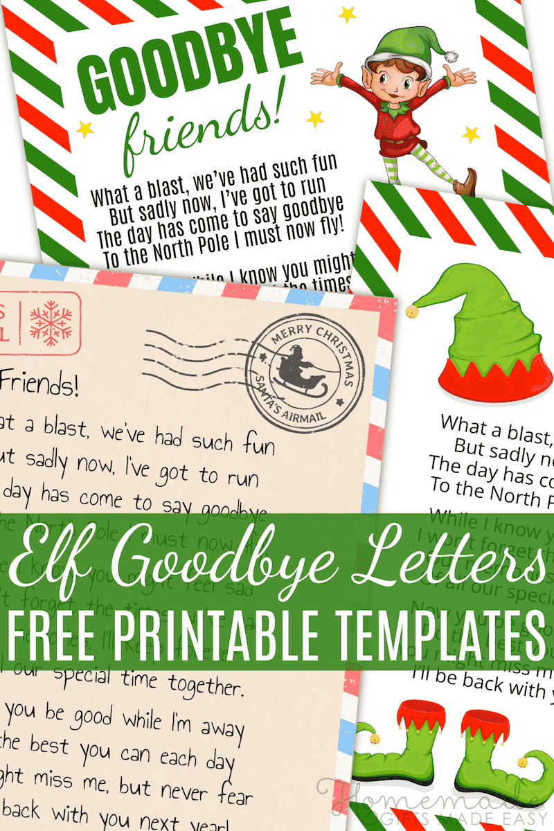 Free Printable Elf Goodbye Letters - Farewell From Elf On The Shelf! for Elf On The Shelf Farewell Letter Printable