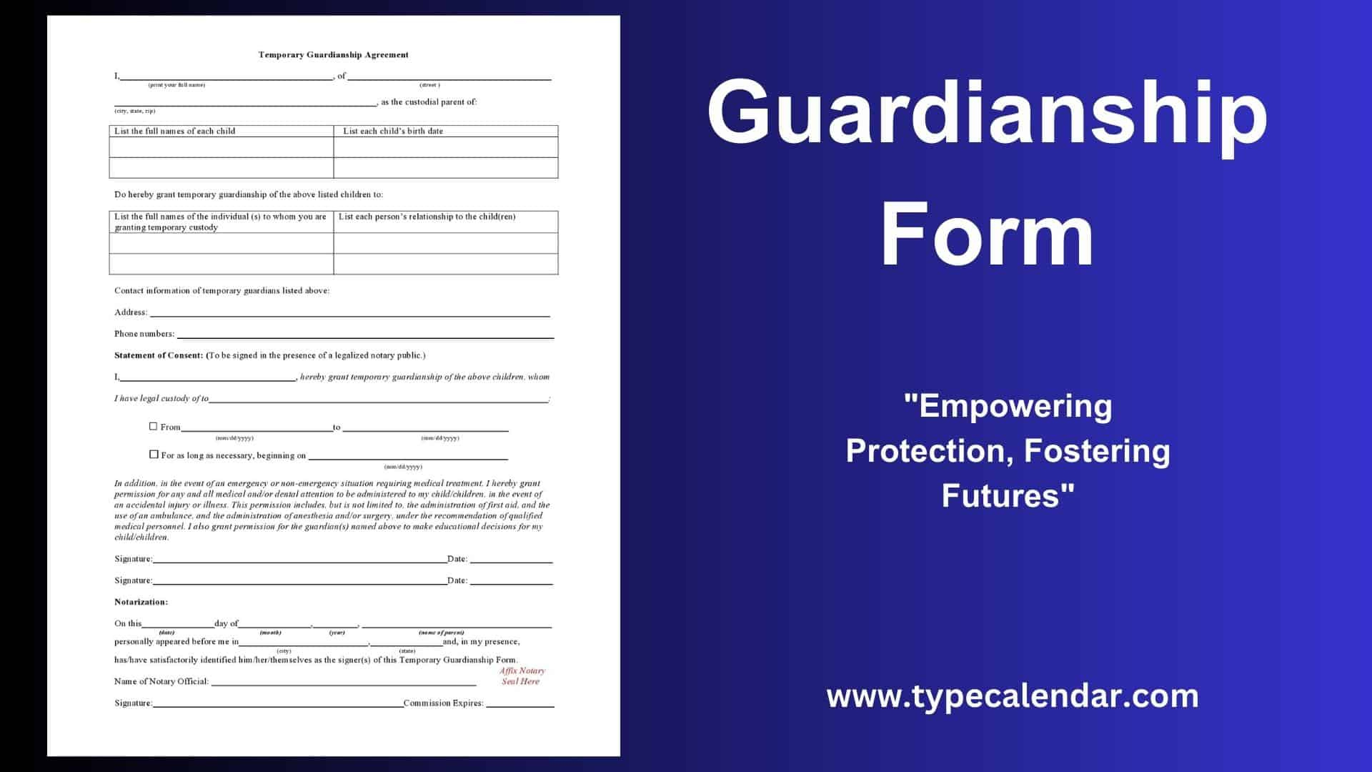 Free Printable Guardianship Form Templates [Pdf, Word] regarding Free Printable Child Guardianship Forms in Case of Death