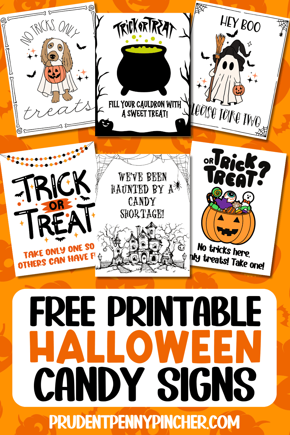 Free Printable Halloween Candy Signs - Prudent Penny Pincher in Free Printable Halloween Candy Signs