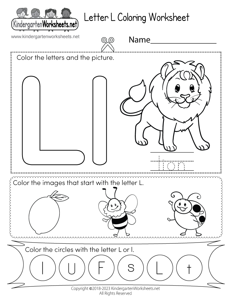 Free Printable Letter L Coloring Worksheet with regard to Free Printable Letter L Worksheets