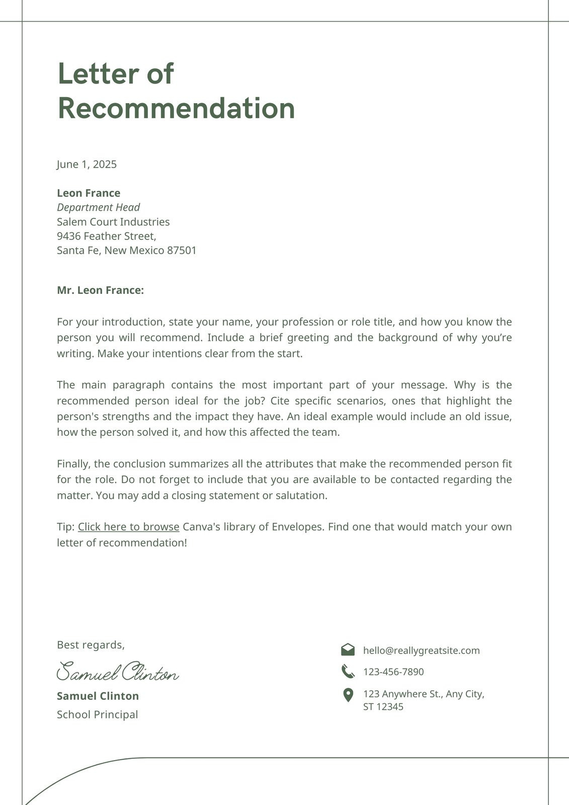 Free Printable Letter Of Recommendation Templates | Canva with Printable Letter Of Recommendation Template