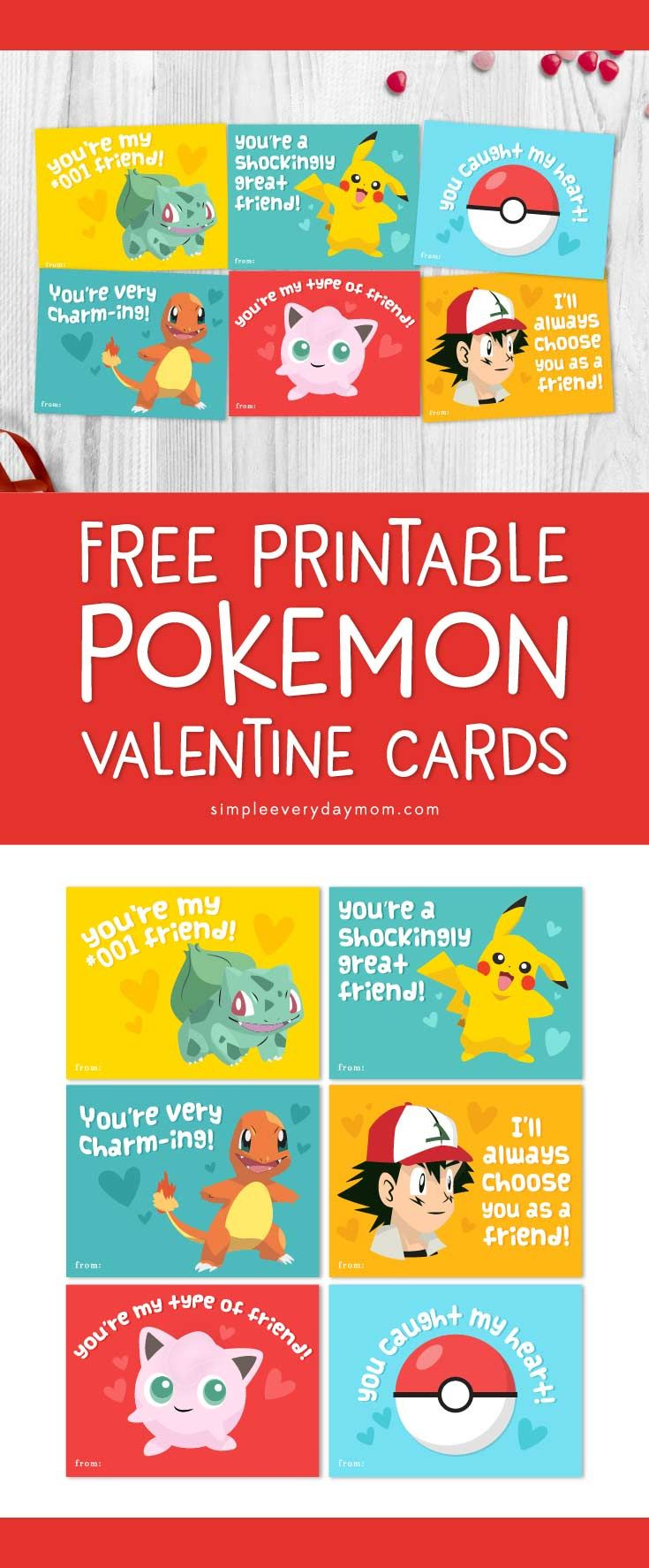 Free Printable Pokemon Valentines Cards For Kids in Printable Pokemon Valentines Day Cards