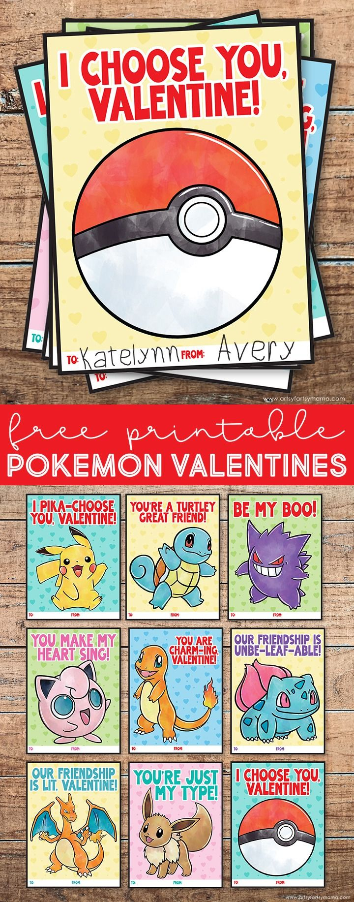 Free Printable Pokémon Valentines pertaining to Printable Pokemon Valentines Day Cards