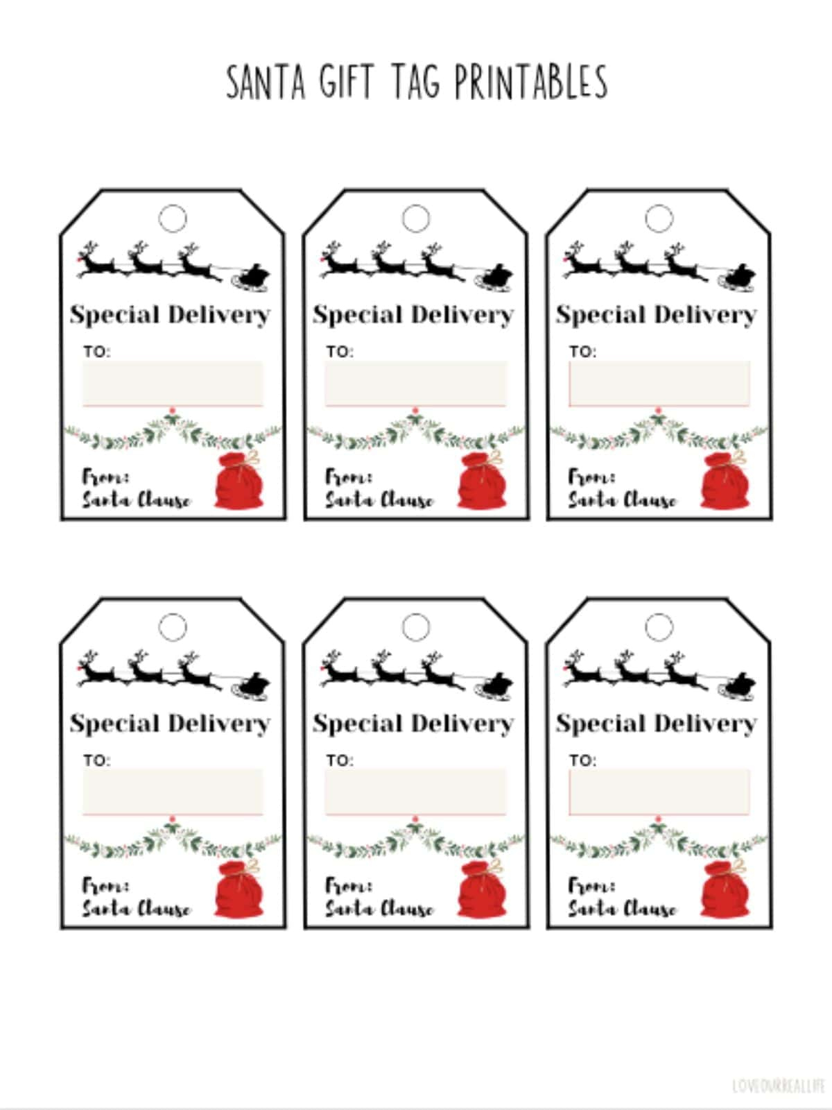 Free Printable Santa Gift Tags (Download Instantly To Print inside Free Printable Secret Santa Labels