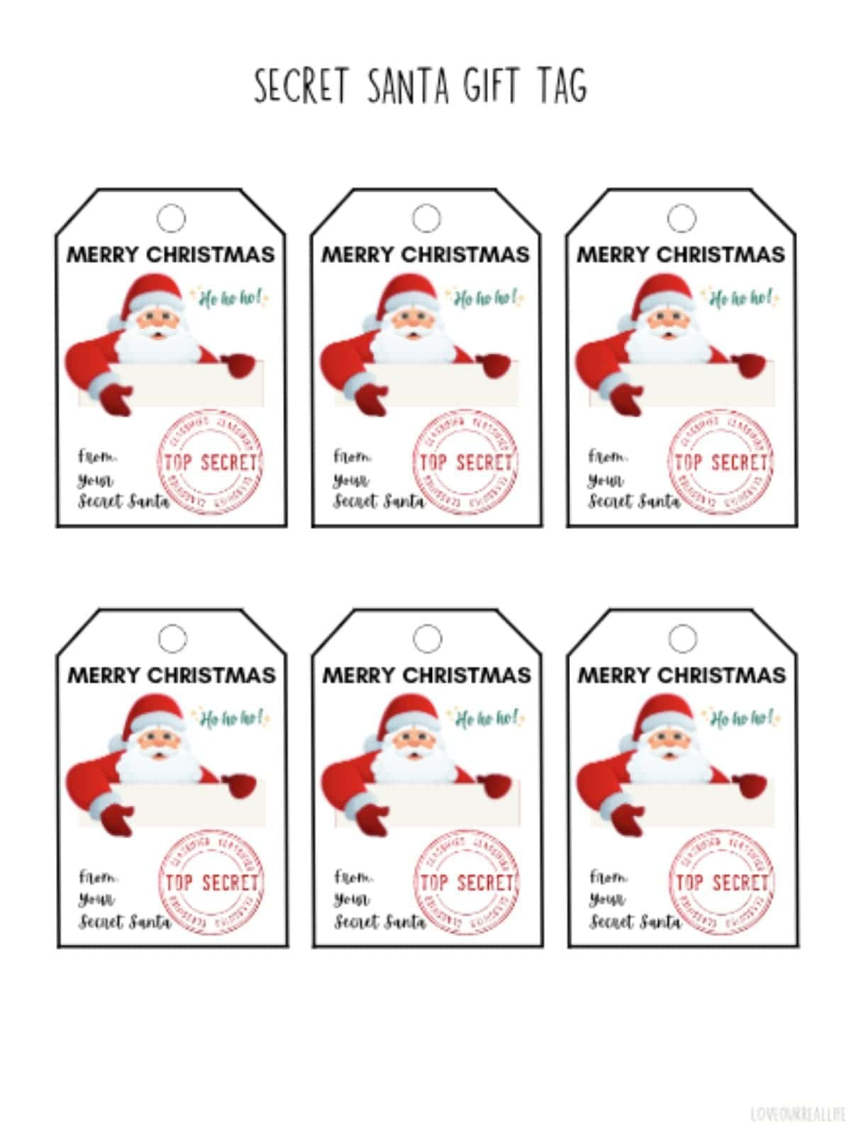Free Printable Santa Gift Tags (Download Instantly To Print regarding Free Printable Secret Santa Labels